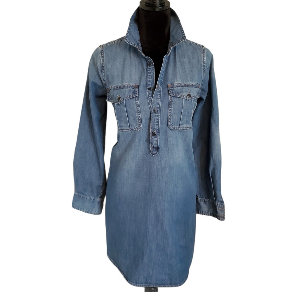 Lucky Brand Long Sleeve Popover Shirt Dress  XS